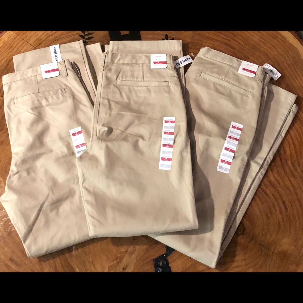 Boys Old Navy Khakis 14 Husky 3 pair